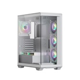 Корпус XASTRA Q600 6ARGB-C10-UC White ATX/Aquarium/Screewless/6x120mm ARGB PWM FM fans/Argb+PWM HUB 10port/ Type-C/ Q600-6FM12A-C10-UC-WH