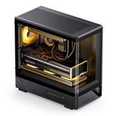 Корпус JONSBO D200 Black без БП, боковая панель из закаленного стекла (панорама), mini-ITX, micro-ATX, черный