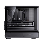 Корпус JONSBO D200 Black без БП, боковая панель из закаленного стекла (панорама), mini-ITX, micro-ATX, черный