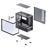 Корпус JONSBO D200 Black без БП, боковая панель из закаленного стекла (панорама), mini-ITX, micro-ATX, черный