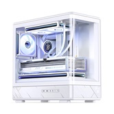 Корпус JONSBO D200 White без БП, боковая панель из закаленного стекла (панорама), mini-ITX, micro-ATX, белый