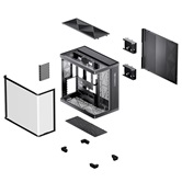 Корпус JONSBO TK-4 Black, TG (aquarium), mini-ITX, mATX, ATX, черный