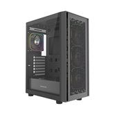 Корпус Powercase ByteFlow Black V2, Tempered Glass, 4x 120mm ARGB fans, чёрный, ATX  (CBFB-A4-V2)