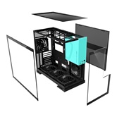 Корпус Geometric Future Model 5 Black Blue with fans / mid tower, E-ATX / 5x140mm ARGB fans / 1AM5WKBB00110