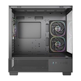 Корпус Powercase Vision Micro S3B, Tempered Glass, Type-C, 3x 120mm ARGB PWM Fan, чёрный, mATX  (CVMMSB-A3)