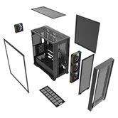 Корпус Powercase ByteFlow Pro ARGB, Black, Tempered Glass, Type-C, 4x 120мм ARGB PWM Fans, чёрный, E-ATX  (CH9GPB-A4)