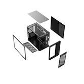 Корпус Powercase TX3, TG, Type-C, No Fans, чёрный, mATX  (CTX3AB-F0)