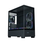 Корпус XASTRA Q500M 6ARGB-FG-C10-UC Black mATX/Aquarium/Screewless/ 6x120mm ARGB PWM FG fans/Argb+PWM HUB 10port/ Type-C/ Q500M-6FG12A-C10-UC