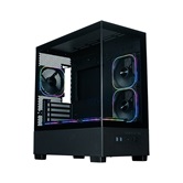 Корпус XASTRA Q500M 3ARGB-FG-C10-UC Black mATX/Aquarium/Screewless/ 3x120mm ARGB PWM FG fans/Argb+PWM HUB 10port/ Type-C/ Q500M-3FG12A-C10-UC