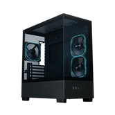 Корпус XASTRA Q500M 3ARGB-FG-C10-UC Black mATX/Aquarium/Screewless/ 3x120mm ARGB PWM FG fans/Argb+PWM HUB 10port/ Type-C/ Q500M-3FG12A-C10-UC