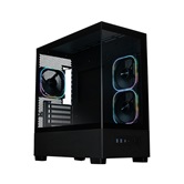 Корпус XASTRA Q500M 3ARGB-FG-C10-UC Black mATX/Aquarium/Screewless/ 3x120mm ARGB PWM FG fans/Argb+PWM HUB 10port/ Type-C/ Q500M-3FG12A-C10-UC