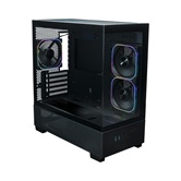 Корпус XASTRA Q500M 3ARGB-FG-C10-UC Black mATX/Aquarium/Screewless/ 3x120mm ARGB PWM FG fans/Argb+PWM HUB 10port/ Type-C/ Q500M-3FG12A-C10-UC