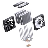 Кулер JONSBO CA80 Black LGA1851/1700/1200/115X/AM5/AM4 (12шт/кор, TDP 260W, PWM, 120mm ARGB LED Fan + 120mm Black Fan, 6 тепловых трубок, медная база, 4-pin) Retail