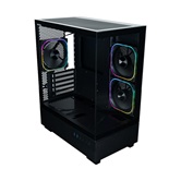 Корпус XASTRA Q400M 3ARGB-FG-C6-UC Black mATX/Aquarium/Screewless/ 3x120mm ARGB PWM FG fans/Argb+PWM HUB 6port/ Type-C/ Q400M-3FG12A-C6-UC