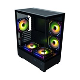 Корпус XASTRA Q400M 5ARGB-C6-UC Black mATX/Aquarium/Screewless/ 5x120mm ARGB PWM FM fans/Argb+PWM HUB 6port/ Type-C/ Q400M-5FM12A-C6-UC