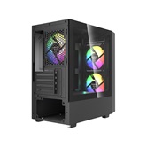 Корпус Powercase Mistral SM02 ARGB, Tempered Glass, 3x120mm ARGB PWM fans, чёрный, mATX  (CMMSM02B-A3)
