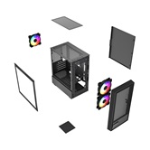 Корпус Powercase Mistral SM02 ARGB, Tempered Glass, 3x120mm ARGB PWM fans, чёрный, mATX  (CMMSM02B-A3)