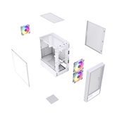 Корпус Powercase Mistral SM02 ARGB, Tempered Glass, 3x120mm ARGB PWM fans, белый, mATX  (CMMSM02W-A3)