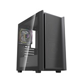 Корпус Powercase Mistral SM03 ARGB, Tempered Glass, 3x120mm ARGB PWM fans, чёрный, mATX  (CMMSM03B-A3)