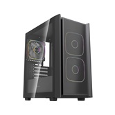 Корпус Powercase Mistral SM03 ARGB, Tempered Glass, 3x120mm ARGB PWM fans, чёрный, mATX  (CMMSM03B-A3)