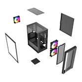 Корпус Powercase Mistral SM04 ARGB, Tempered Glass, Front Nylon Filter, 3x120mm ARGB PWM fans, чёрный, mATX  (CMMSM04B-A3)