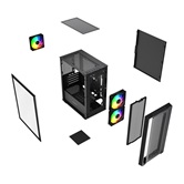 Корпус Powercase Mistral SM04 ARGB, Tempered Glass, Front Nylon Filter, 3x120mm ARGB PWM fans, чёрный, mATX  (CMMSM04B-A3)