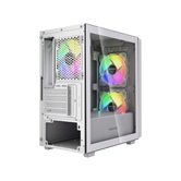 Корпус Powercase Mistral SM04 ARGB, Tempered Glass, Front Nylon Filter, 3x120mm ARGB PWM fans, белый, mATX  (CMMSM04W-A3)