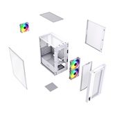 Корпус Powercase Mistral SM04 ARGB, Tempered Glass, Front Nylon Filter, 3x120mm ARGB PWM fans, белый, mATX  (CMMSM04W-A3)