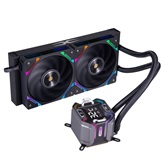 Система водяного охлаждения 1STPLAYER X-240E Black / 2x120mm, ARGB, 7-segment display, 250W TDP / X-240E-BK