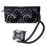 Система водяного охлаждения 1STPLAYER X-240E Black / 2x120mm, ARGB, 7-segment display, 250W TDP / X-240E-BK
