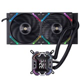 Система водяного охлаждения 1STPLAYER X-240E Black / 2x120mm, ARGB, 7-segment display, 250W TDP / X-240E-BK