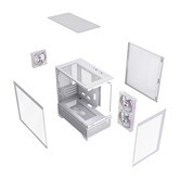 Корпус Powercase Vision Micro M4W, Tempered Glass, Type-C, 3x 120mm ARGB PWM Fan, белый, mATX  (CVMM4W-A3)