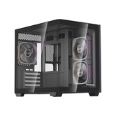 Корпус Powercase Vision Micro M5B, Curved Glass, Type-C, 3x 120mm ARGB PWM Fan, чёрный, mATX  (CVMM5B-A3)