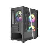 Корпус Powercase Mistral SM05 ARGB, Tempered Glass, 3x120mm ARGB PWM fans, чёрный, mATX  (CMMSM05B-A3)