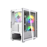 Корпус Powercase Mistral SM05 ARGB, Tempered Glass, 3x120mm ARGB PWM fans, белый, mATX  (CMMSM05W-A3)
