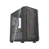 Корпус Powercase Mistral SM06 ARGB, Tempered Glass, 3x120mm ARGB PWM fans, чёрный, mATX  (CMMSM06B-A3)