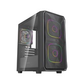 Корпус Powercase Mistral SM06 ARGB, Tempered Glass, 3x120mm ARGB PWM fans, чёрный, mATX  (CMMSM06B-A3)