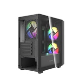 Корпус Powercase Mistral SM07 ARGB, Tempered Glass, 3x120mm ARGB PWM fans, чёрный, mATX  (CMMSM07B-A3)