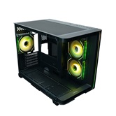 Корпус XASTRA QR600M 3ARGB C10-UC Black mATX/Aquarium/Curve Glass /Led Strip/3x120mm ARGB PWM FM fans/ Argb+PWM HUB 10port /Type-C/ QR600M-3FM12A-C10-UC-L