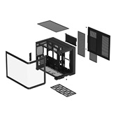 Корпус XASTRA QR600M 3ARGB C10-UC Black mATX/Aquarium/Curve Glass /Led Strip/3x120mm ARGB PWM FM fans/ Argb+PWM HUB 10port /Type-C/ QR600M-3FM12A-C10-UC-L