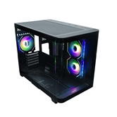Корпус XASTRA QR500M 3ARGB C10-UC Black mATX/Aquarium/ 2 Curve Glass /3x120mm ARGB PWM FM fans/ Argb+PWM HUB 10port /Type-C/ QR500M-3FM12A-C10-UC