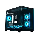 Корпус XASTRA QR600M 6ARGB C10-UC Black mATX/Aquarium/Curve Glass /Led Strip/6x120mm ARGB PWM FM fans/ Argb+PWM HUB 10port /Type-C/ QR600M-6FM12A-C10-UC-L