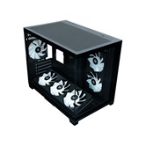 Корпус XASTRA QW500M 6ARGB-FC-C6-UC Black mATX/Aquarium/Screewless/ 1x120+1x240+1x360mm ARGB PWM FC fans/Argb+PWM HUB 6port/Type-C/ QW500M-1FA36A-1FA24A-1FC12A-C6-UC