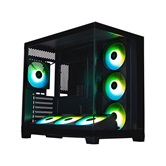 Корпус XASTRA QW500 7ARGB-FC-C6-UC Black ATX/Aquarium/Screewless/1x120mm+2x360mm ARGB PWM FC fans/Argb+PWM HUB 6port/Type-C/ QW500-2FA36A-1FC12-C6-UC