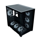 Корпус XASTRA QW500 7ARGB-FC-C6-UC Black ATX/Aquarium/Screewless/1x120mm+2x360mm ARGB PWM FC fans/Argb+PWM HUB 6port/Type-C/ QW500-2FA36A-1FC12-C6-UC
