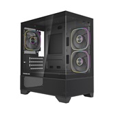 Корпус Powercase Vision Micro M4B, Tempered Glass, Type-C, 3x 120mm ARGB PWM Fan, ARGB+PWM HUB, чёрный, mATX  (CVMM4FHB-A3)