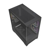 Корпус Powercase Vision Micro M4B, Tempered Glass, Type-C, 3x 120mm ARGB PWM Fan, ARGB+PWM HUB, чёрный, mATX  (CVMM4FHB-A3)