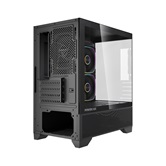 Корпус Powercase Vision Micro M4B, Tempered Glass, Type-C, 3x 120mm ARGB PWM Fan, ARGB+PWM HUB, чёрный, mATX  (CVMM4FHB-A3)