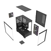 Корпус Powercase Vision Micro M4B, Tempered Glass, Type-C, 3x 120mm ARGB PWM Fan, ARGB+PWM HUB, чёрный, mATX  (CVMM4FHB-A3)