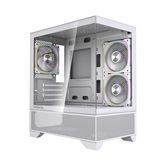 Корпус Powercase Vision Micro M4W, Tempered Glass, Type-C, 3x 120mm ARGB PWM Fan, ARGB+PWM HUB, белый, mATX  (CVMM4FHW-A3)